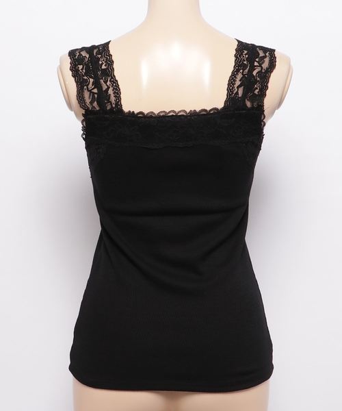 one way（ワンウェイ）の「ハニカムレースタンク（タンクトップ・レディース・ホワイト/ブラック・M）」の4枚目の写真