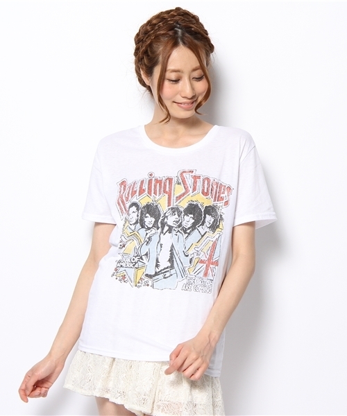 Another Edition(アナザーエディション)の「AE R/STONES LIVE TOUR(Tシャツ/カットソー・レディース・オフホワイト/ブラック・フリー)」の11枚目の写真