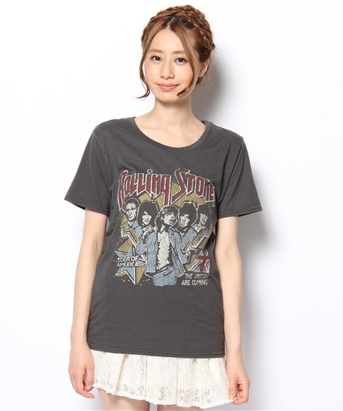 Another Edition(アナザーエディション)の「AE R/STONES LIVE TOUR(Tシャツ/カットソー・レディース・オフホワイト/ブラック・フリー)」の3枚目の写真