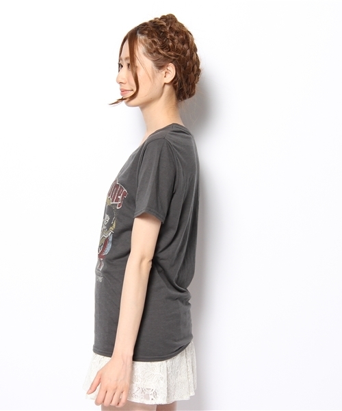 Another Edition(アナザーエディション)の「AE R/STONES LIVE TOUR(Tシャツ/カットソー・レディース・オフホワイト/ブラック・フリー)」の4枚目の写真