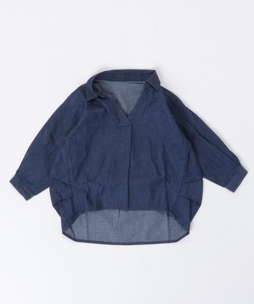 SEVENDAYS=SUNDAY（セブンデイズサンデイ）の「・デニムスキッパーシャツ（シャツ/ブラウス・キッズ・インディゴブルー/ダークインディゴブルー・100/110/120）」の10枚目の写真