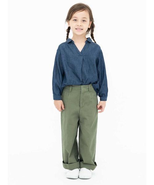 SEVENDAYS=SUNDAY（セブンデイズサンデイ）の「・デニムスキッパーシャツ（シャツ/ブラウス・キッズ・インディゴブルー/ダークインディゴブルー・100/110/120）」の6枚目の写真