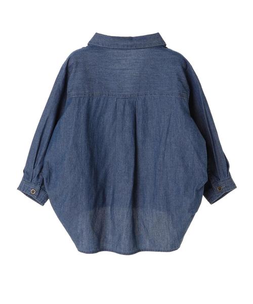 SEVENDAYS=SUNDAY（セブンデイズサンデイ）の「・デニムスキッパーシャツ（シャツ/ブラウス・キッズ・インディゴブルー/ダークインディゴブルー・100/110/120）」の5枚目の写真