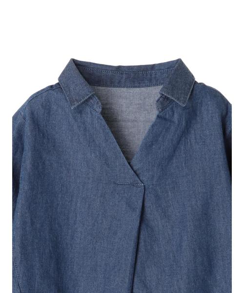 SEVENDAYS=SUNDAY（セブンデイズサンデイ）の「・デニムスキッパーシャツ（シャツ/ブラウス・キッズ・インディゴブルー/ダークインディゴブルー・100/110/120）」の4枚目の写真