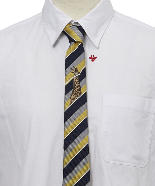 giraffe(ジラフ)の「アニマルジラフタイ02 NAVY×YELLOW(ネクタイ・メンズ・ネイビー・FREE)」の1枚目の写真