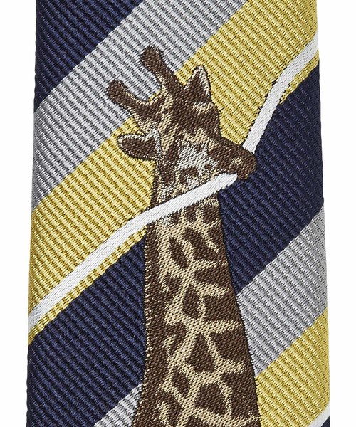 giraffe(ジラフ)の「アニマルジラフタイ02 NAVY×YELLOW(ネクタイ・メンズ・ネイビー・FREE)」の3枚目の写真