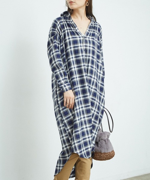 セール チェック柄前開きワンピース シャツワンピース Rope Picnic ロペピクニック のファッション通販 Zozotown