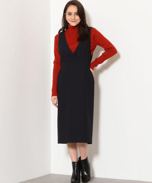 green label relaxing(グリーンレーベルリラクシング)の「FM カシュクール ジャンパースカート ◆(ジャンパースカート・レディース・ケリー/ネイビー・FREE)」の2枚目の写真