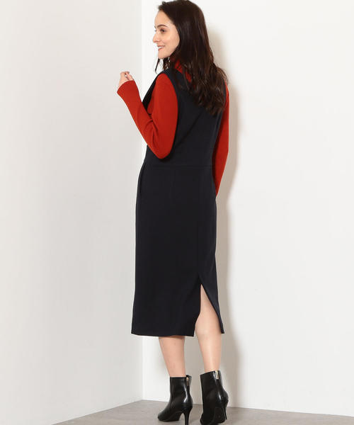 green label relaxing(グリーンレーベルリラクシング)の「FM カシュクール ジャンパースカート ◆(ジャンパースカート・レディース・ケリー/ネイビー・FREE)」の7枚目の写真