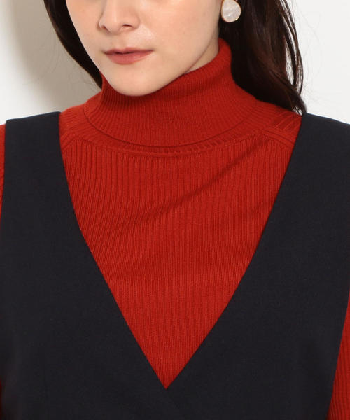 green label relaxing(グリーンレーベルリラクシング)の「FM カシュクール ジャンパースカート ◆(ジャンパースカート・レディース・ケリー/ネイビー・FREE)」の8枚目の写真