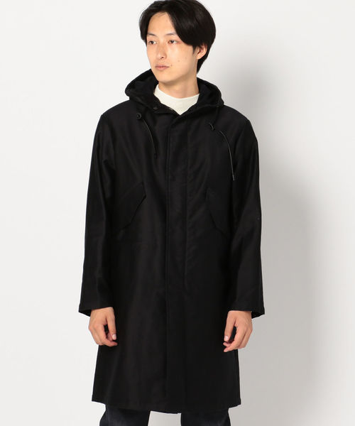 SHIPS（シップス）の「SC: フィンクスコットン フード コート（モッズコート・メンズ・ネイビー/ブラウン・SMALL/LARGE/MEDIUM）」の4枚目の写真