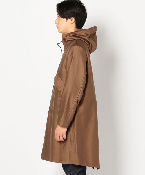 SHIPS（シップス）の「SC: フィンクスコットン フード コート（モッズコート・メンズ・ネイビー/ブラウン・SMALL/LARGE/MEDIUM）」の5枚目の写真