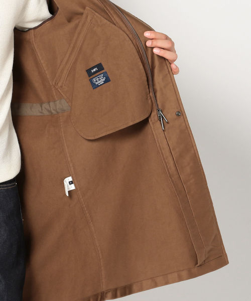 SHIPS（シップス）の「SC: フィンクスコットン フード コート（モッズコート・メンズ・ネイビー/ブラウン・SMALL/LARGE/MEDIUM）」の13枚目の写真