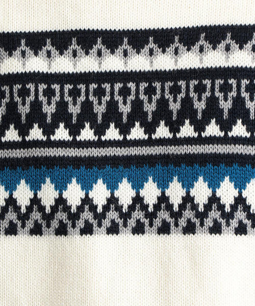 green label relaxing(グリーンレーベルリラクシング)の「SC パネルフェアアイルJQ クルーネック ニット(ニット/セーター・メンズ・ブラック/ホワイト・M/S/L)」の11枚目の写真