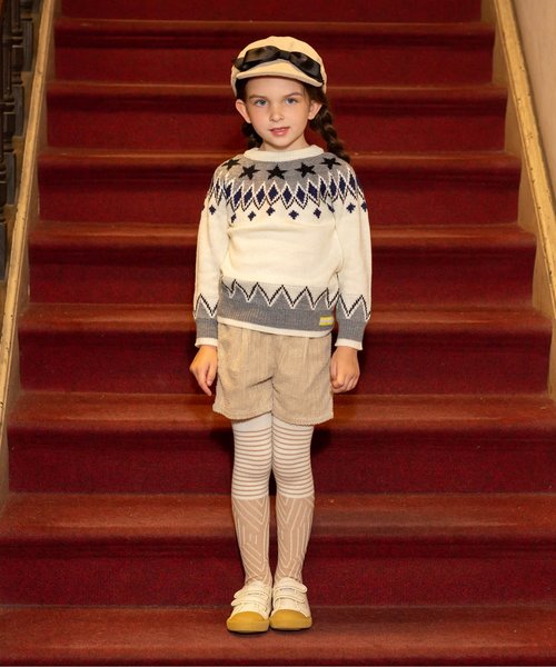 apres les cours（アプレレクール）の「ケーブル編みコールテンショートパンツ ショート丈（その他パンツ・キッズ・アイボリー/ネイビー/ピンク・80/90/100/110/120/130/140）」の10枚目の写真