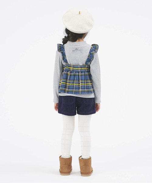 apres les cours（アプレレクール）の「ケーブル編みコールテンショートパンツ ショート丈（その他パンツ・キッズ・アイボリー/ネイビー/ピンク・80/90/100/110/120/130/140）」の6枚目の写真