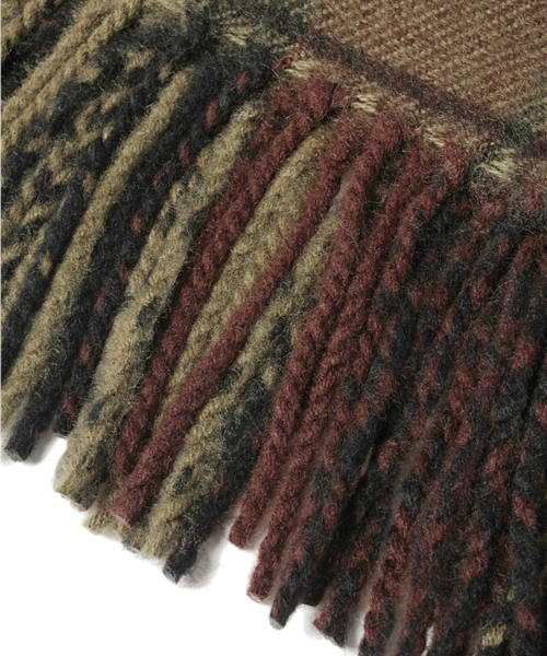 goa（ゴア）の「チェック大判ストール（ストール/ショール・レディース・ベージュ/カーキ/レッド・FREE）」の6枚目の写真