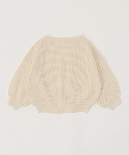 GLOBAL WORK（グローバルワーク）の「【キッズ】ソデボリュームワッフルカーデ/818793（カーディガン/ボレロ・キッズ・ホワイト/ブラック・SMALL/X-LARGE/LARGE/XX-LARGE/MEDIUM）」の10枚目の写真