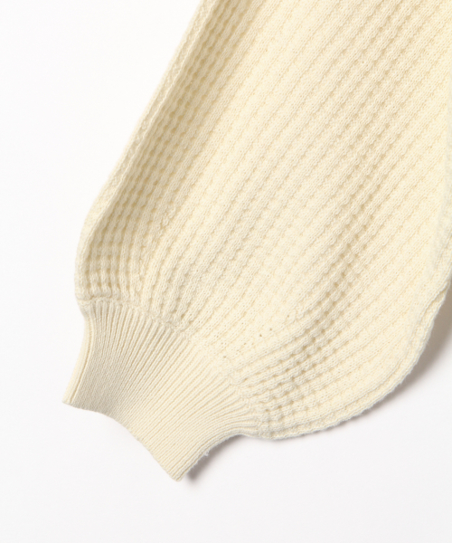 GLOBAL WORK（グローバルワーク）の「【キッズ】ソデボリュームワッフルカーデ/818793（カーディガン/ボレロ・キッズ・ホワイト/ブラック・SMALL/X-LARGE/LARGE/XX-LARGE/MEDIUM）」の6枚目の写真