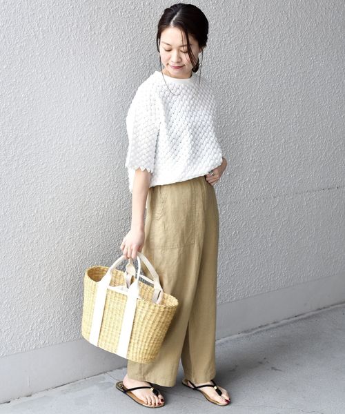 liflattie ships(リフラティ シップス)の「liflattie ships:レースクルーネックショートスリーブトップス◇(Tシャツ/カットソー・レディース・ホワイト/ブラック/イエロー・SMALL/MEDIUM)」の11枚目の写真