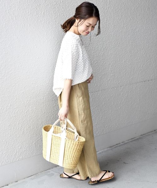 liflattie ships(リフラティ シップス)の「liflattie ships:レースクルーネックショートスリーブトップス◇(Tシャツ/カットソー・レディース・ホワイト/ブラック/イエロー・SMALL/MEDIUM)」の19枚目の写真