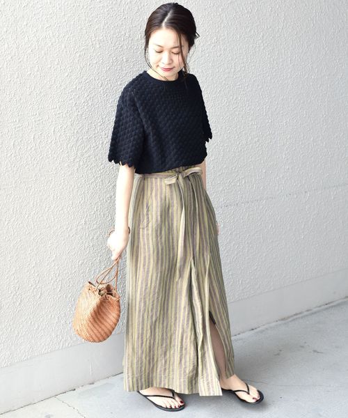 liflattie ships(リフラティ シップス)の「liflattie ships:レースクルーネックショートスリーブトップス◇(Tシャツ/カットソー・レディース・ホワイト/ブラック/イエロー・SMALL/MEDIUM)」の16枚目の写真