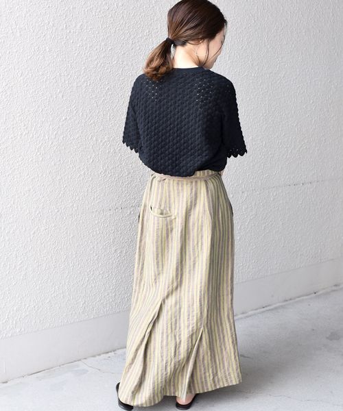 liflattie ships(リフラティ シップス)の「liflattie ships:レースクルーネックショートスリーブトップス◇(Tシャツ/カットソー・レディース・ホワイト/ブラック/イエロー・SMALL/MEDIUM)」の20枚目の写真