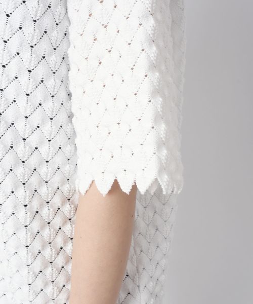 liflattie ships(リフラティ シップス)の「liflattie ships:レースクルーネックショートスリーブトップス◇(Tシャツ/カットソー・レディース・ホワイト/ブラック/イエロー・SMALL/MEDIUM)」の14枚目の写真