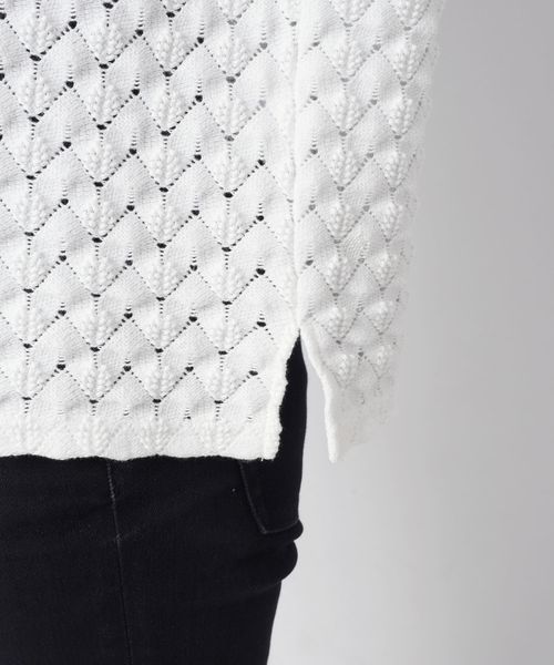 liflattie ships(リフラティ シップス)の「liflattie ships:レースクルーネックショートスリーブトップス◇(Tシャツ/カットソー・レディース・ホワイト/ブラック/イエロー・SMALL/MEDIUM)」の10枚目の写真