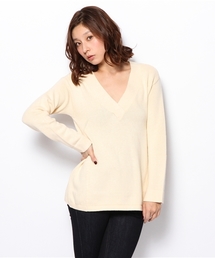 PLST | アンゴラ混VネックAラインニット(ニット/セーター)