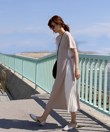 n'ee-ne | NEW☆サイドプリーツワンピース☆半袖(ワンピース)