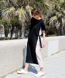 n'ee-ne | NEW☆サイドプリーツワンピース☆半袖(ワンピース)