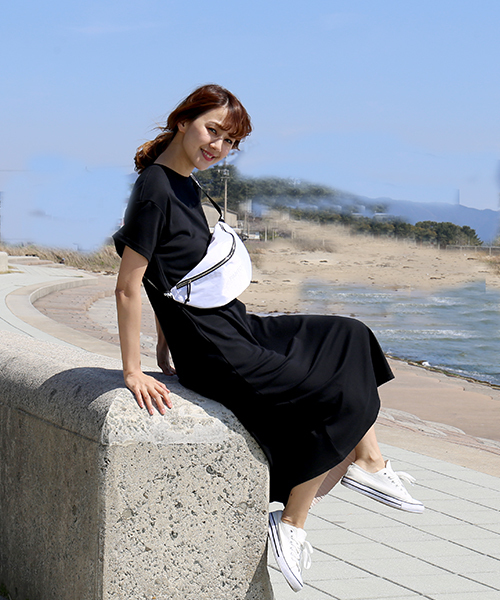 n'ee-ne（ネーネ）の「サイドプリーツワンピース半袖＆フレンチスリーブ（ワンピース・レディース・ブラック/ベージュ/ブルー/杢グレー/ブラック系その他/ベージュ系その他/グレー系その他・FREE）」の16枚目の写真