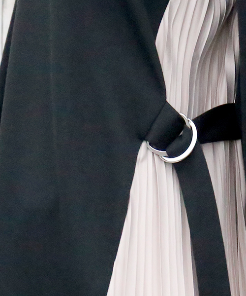 n'ee-ne（ネーネ）の「サイドプリーツワンピース半袖＆フレンチスリーブ（ワンピース・レディース・ブラック/ベージュ/ブルー/杢グレー/ブラック系その他/ベージュ系その他/グレー系その他・FREE）」の11枚目の写真