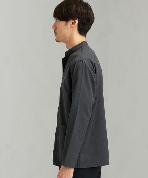 green label relaxing（グリーンレーベルリラクシング）の「CM ドライ TR スタンドカラー ロングスリーブ / シャツ（シャツ/ブラウス・メンズ・ネイビー/ダークブラウン・SMALL/MEDIUM/LARGE）」の3枚目の写真