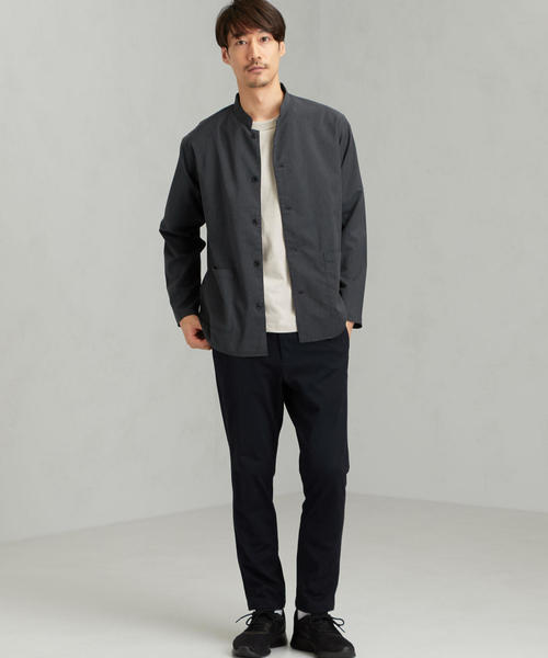 green label relaxing（グリーンレーベルリラクシング）の「CM ドライ TR スタンドカラー ロングスリーブ / シャツ（シャツ/ブラウス・メンズ・ネイビー/ダークブラウン・SMALL/MEDIUM/LARGE）」の10枚目の写真