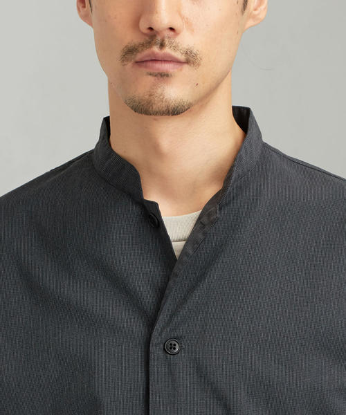 green label relaxing（グリーンレーベルリラクシング）の「CM ドライ TR スタンドカラー ロングスリーブ / シャツ（シャツ/ブラウス・メンズ・ネイビー/ダークブラウン・SMALL/MEDIUM/LARGE）」の11枚目の写真