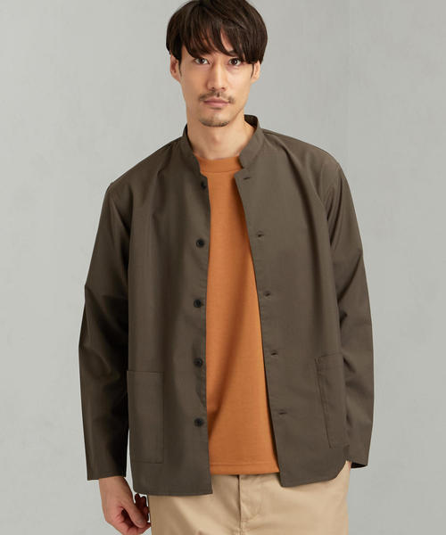 green label relaxing（グリーンレーベルリラクシング）の「CM ドライ TR スタンドカラー ロングスリーブ / シャツ（シャツ/ブラウス・メンズ・ネイビー/ダークブラウン・SMALL/MEDIUM/LARGE）」の4枚目の写真