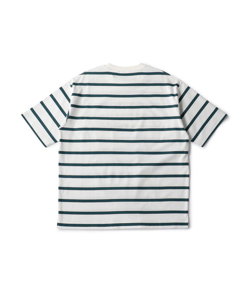 SHIPS(シップス)の「SU: リラックスフィット ポンチ ボーダー Tシャツ(Tシャツ/カットソー・メンズ・ネイビー/オフホワイト/グリーン・SMALL/MEDIUM/LARGE)」の15枚目の写真