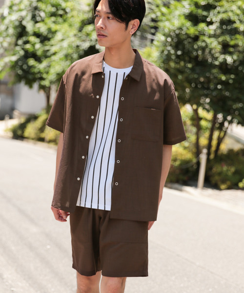 LAKOLE(ラコレ)の「ドライポリオープンシャツ / LAKOLE(シャツ/ブラウス・メンズ・ネイビー/ベージュ/ブラウン/チャコール・MEDIUM/LARGE)」の1枚目の写真