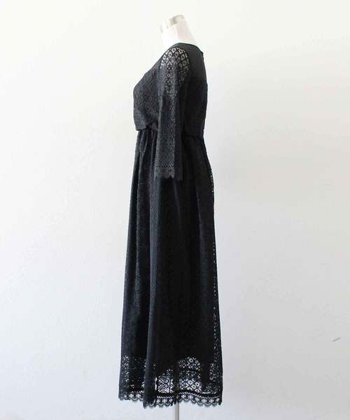 MODE ROBE（モードローブ）の「シフォンレースワンピース（ワンピース・レディース・ブラック/ネイビー・FREE）」の9枚目の写真