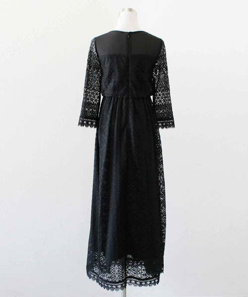 MODE ROBE（モードローブ）の「シフォンレースワンピース（ワンピース・レディース・ブラック/ネイビー・FREE）」の10枚目の写真