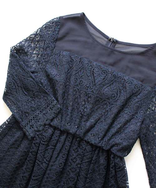 MODE ROBE（モードローブ）の「シフォンレースワンピース（ワンピース・レディース・ブラック/ネイビー・FREE）」の11枚目の写真