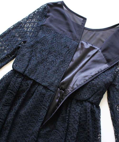 MODE ROBE（モードローブ）の「シフォンレースワンピース（ワンピース・レディース・ブラック/ネイビー・FREE）」の13枚目の写真