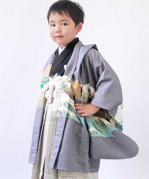 七五三 5歳 男の子 羽織 着物 2点セット 鷹 松 美品 5歳 七五三 鷹兜松 羽織袴 12点セット（着物）｜KYOETSU（キョウエツ