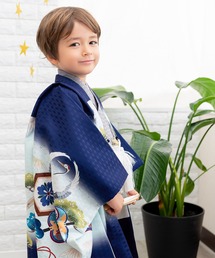 KYOETSU | 「KYOETSU/キョウエツ」羽織袴セット 七五三用 5歳用 吉祥文様 フルセット(着物、羽織、袴、襦袢、履物、角帯、扇子、懐剣、羽織紐、お守り、足袋、腰紐2本)(着物)