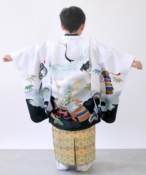 5歳 七五三 鷹兜松 羽織袴 12点セット（着物）｜KYOETSU（キョウエツ