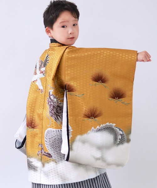 5歳 七五三 鷹兜松 羽織袴 12点セット（着物）｜KYOETSU（キョウエツ