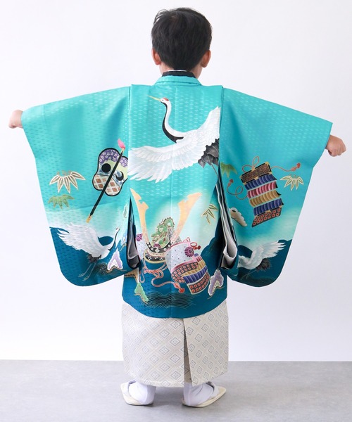 5歳 七五三 鷹兜松 羽織袴 12点セット（着物）｜KYOETSU（キョウエツ