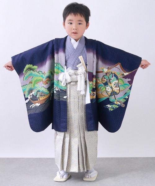 5歳 七五三 鷹兜松 羽織袴 12点セット（着物）｜KYOETSU（キョウエツ
